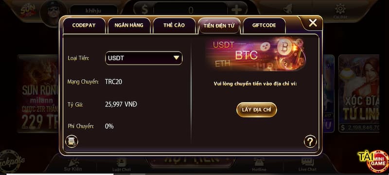 nạp tiền Sunwin bằng USDT 